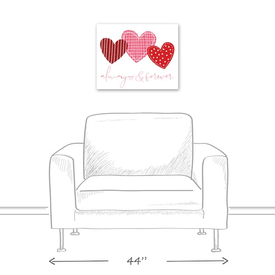 Pattern Hearts Canvas Wall Art